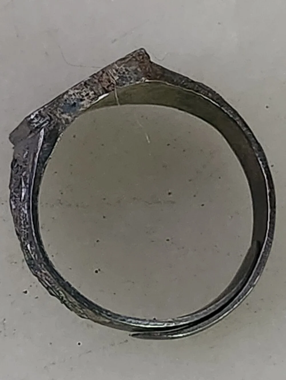 Vintage Sterling Silver Signet Ring with Blue Center